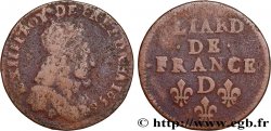 LOUIS XIV  THE SUN KING  Liard de cuivre, 2e type 1656 Vimy-en-Lyonnais (actuellement Neuville-sur-Saône)