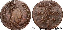 LOUIS XIV LE GRAND OU LE ROI SOLEIL Liard de cuivre, 2e type 1658 Châtellerault