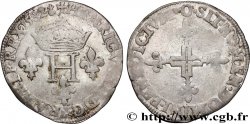 HENRI III Double sol parisis, 2e type 1582 Riom