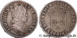 LOUIS XIV LE GRAND OU LE ROI SOLEIL Quart d écu, portait à la mèche longue 1651 Rennes TB+/TTB
