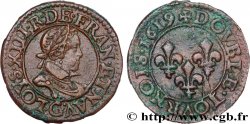 LOUIS XIII LE JUSTE Double tournois, type 2 de Poitiers 1619 Poitiers