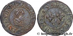 LOUIS XIII LE JUSTE Double tournois, type 4 1625 Riom