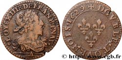 LOUIS XIII LE JUSTE Double tournois, type 7 1629 Paris