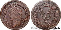 LOUIS XIII  Double tournois à la vieille tête, type de Warin 1642 Atelier indéterminé
