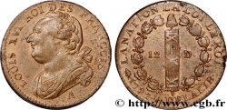 LOUIS XVI (MONARQUE CONSTITUTIONNEL)  12 deniers dit &nbsp;au faisceau&nbsp;, type FRANÇOIS 1792 Paris