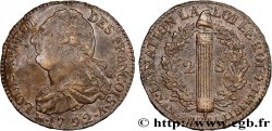 LOUIS XVI 2 sols dit  au faisceau , type FRANÇOIS 1792 Paris