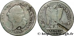 LOUIS XVI 15 sols dit  au génie , type FRANÇOIS 1791 Rouen