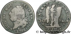 LOUIS XVI 30 sols dit  au génie , type FRANÇOIS 1792 Limoges