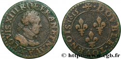 LOUIS XIII LE JUSTE Double tournois, type 2 1615 Amiens