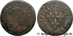 LOUIS XIII  Double tournois, type 12 1638 Tours
