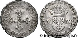 LOUIS XIII LE JUSTE Huitième d écu, à la croix fleurdelisée, titulature côté croix 1615 Rouen TB/TTB