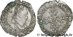 HENRI III Quart de franc au col plat 158[?] Limoges