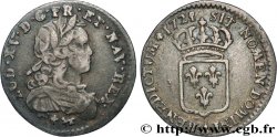 LOUIS XV  THE WELL-BELOVED  Douzième d écu de France  1721 Paris VF/XF