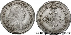 LOUIS XIV  THE SUN KING  Quatre sols à la croix formée de lis 1675 Paris AU