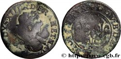 LOUIS XIII  Double tournois au grand buste viril drapé 1638 Ateliers de l’axe Loire-Rhône