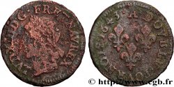 LOUIS XIII LE JUSTE Double tournois, type de Warin 1643 Corbeil
