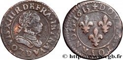 LOUIS XIII  Double tournois, type 3 1613 Lyon
