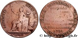 REVOLUTION COINAGE Monneron de 2 sols à la Liberté 1791 Birmingham, Soho