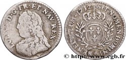 LOUIS XV THE BELOVED Vingtième d’écu aux branches d’olivier, buste habillé 1732 Paris