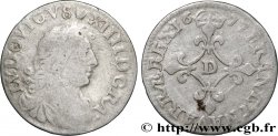 LOUIS XIV  THE SUN KING  Quatre sols à la croix formée de lis 1677 Vimy-en-Lyonnais (actuellement Neuville-sur-Saône)