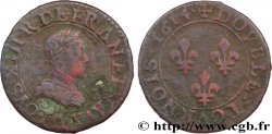 LOUIS XIII Double tournois, type 1 1614 Paris, Moulin du Louvre
