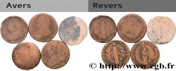 LOUIS XVI 2 sols dit  au faisceau , types divers, lot de 5 ex. n.d. Ateliers divers