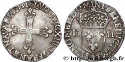 LOUIS XIII LE JUSTE Quart d écu, à la croix fleurdelisée, titulature côté croix 1616 Rennes