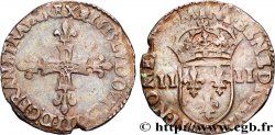 LOUIS XIII LE JUSTE Quart d écu, à la croix fleurdelisée, titulature côté croix 1615 Rouen TB+