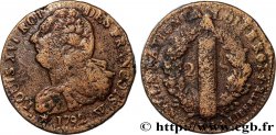 LOUIS XVI (MONARQUE CONSTITUTIONNEL)  2 sols dit  au faisceau , type FRANCOIS 1792 Lille
