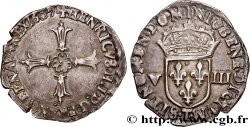 HENRY IV Huitième d écu, croix feuillue de face 1607 Nantes XF