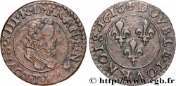 LOUIS XIII LE JUSTE Double tournois 2e type à la fraise 1616 Nantes SUP/TTB+