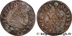LOUIS XIII LE JUSTE Double tournois de Navarre 1635 Saint-Palais TB+