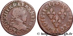 LOUIS XIII LE JUSTE Double tournois, type 3 1614 Lyon