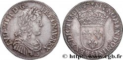 LOUIS XIV  THE SUN KING  Quart d écu, portait à la mèche longue 1647 Paris AU