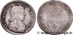 LOUIS XIV  THE SUN KING  Quart d écu, portait à la mèche longue 1652 Riom AU/VF