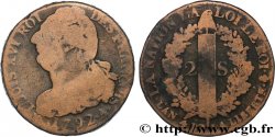 LOUIS XVI 2 sols dit  au faisceau , type FRANÇOIS 1792 Paris