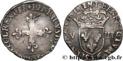 HENRY III Huitième d écu, croix de face 1588 Rennes