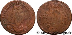 LOUIS XIV LE GRAND OU LE ROI SOLEIL Liard de cuivre, 2e type 1655 