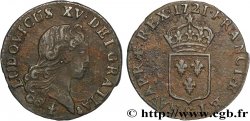 LOUIS XV DIT LE BIEN AIMÉ Liard au buste enfantin 1721 Reims TTB