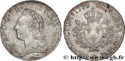 LOUIS XV  THE WELL-BELOVED  Écu aux branches d’olivier, buste lauré 1774 Lyon AU/AU