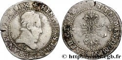 HENRI III Quart de franc au col plat 1587 Saint-Lô