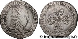 LA LIGUE. MONNAYAGE AU NOM D HENRI III Demi-franc au col plat 1590 Toulouse