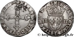 LA LIGUE. MONNAYAGE AU NOM D HENRI III Quart d écu, croix de face 1590 Bayonne