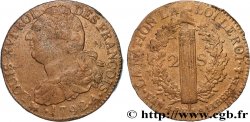 LOUIS XVI (MONARQUE CONSTITUTIONNEL)  2 sols dit  au faisceau , type FRANÇOIS 1792 Paris TTB