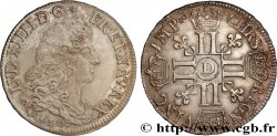 LOUIS XIV LE GRAND OU LE ROI SOLEIL Demi-écu aux huit L, 1er type 1690 Lyon TTB