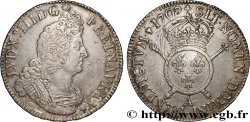 LOUIS XIV LE GRAND OU LE ROI SOLEIL Écu aux insignes 1702 Paris TTB+/SUP