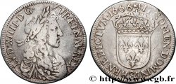 LOUIS XIV LE GRAND OU LE ROI SOLEIL Quart d&nbsp;écu, portrait apollinien 1666 Aix-en-Provence TTB