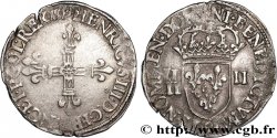 HENRI III Quart d écu, croix de face n.d. Rennes