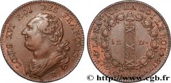 LOUIS XVI (MONARQUE CONSTITUTIONNEL)  12 deniers dit  au faisceau , type FRANCOIS 1791 Toulouse TTB+/SUP