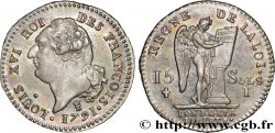 LOUIS XVI (MONARQUE CONSTITUTIONNEL)  15 sols dit  au génie , type FRANÇOIS 1791 Limoges SPL
